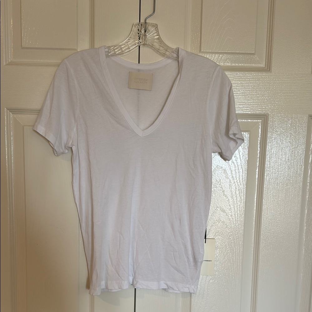 Citizens Of Humanity White Fitted Short Sleeve T-Shirt